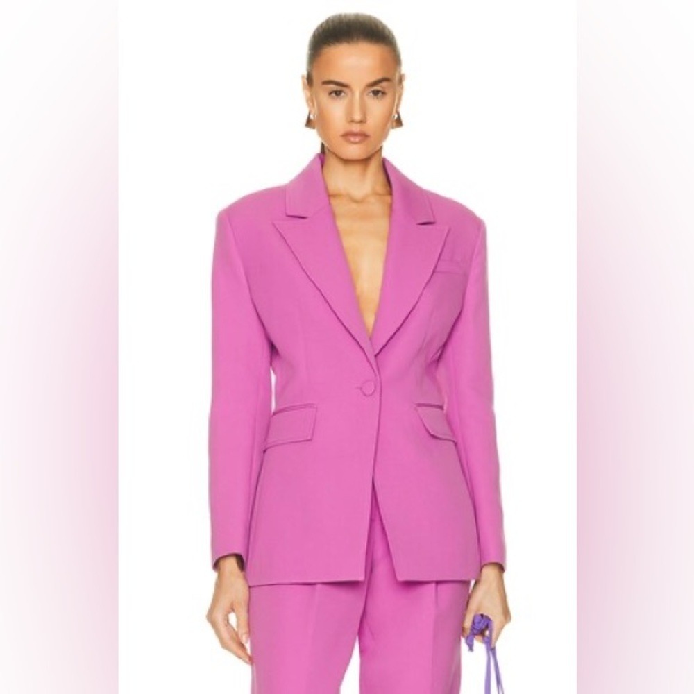 Aknvas Taylor Single-Breasted Crepe Blazer Orchid, Size 6